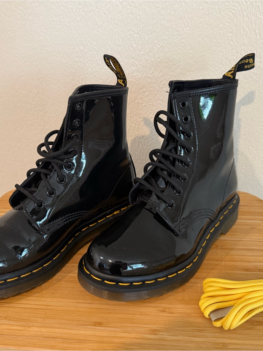 Dr. Martens Black Boots with Translucent Gum Soles - Picture 2 of 4